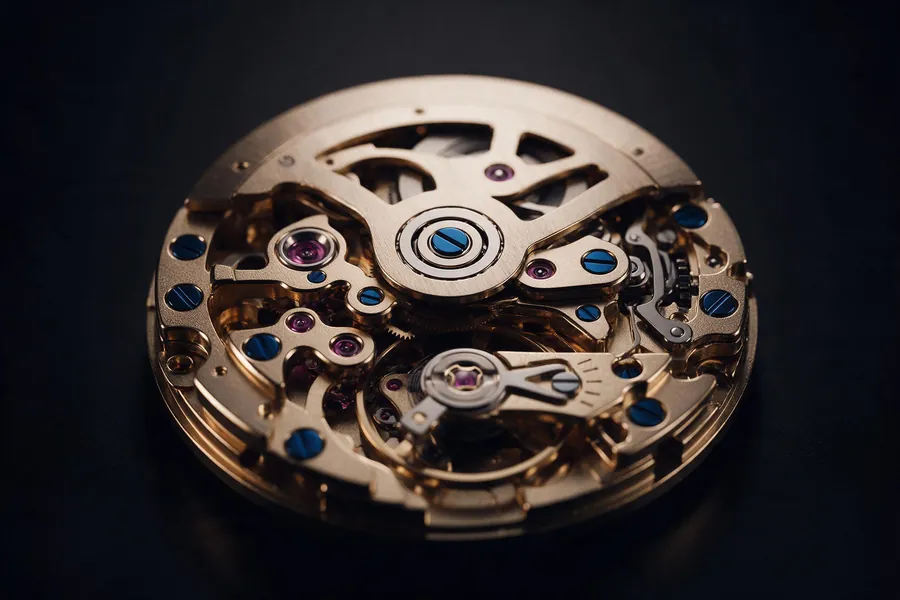 Im Inneren eines mechanischen Uhrwerks